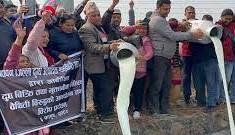 दूधको भुक्तानी छ महिनादेखि नपाएको भन्दै किसानको विरोध