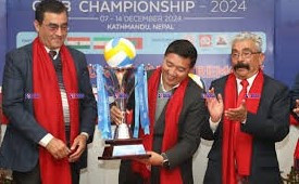 आगामी मंसिर २२ गतेदेखि हुने काभा मेन्स भलिबल क्लब च्याम्पियनसिपको ट्रफी सार्वजनिक